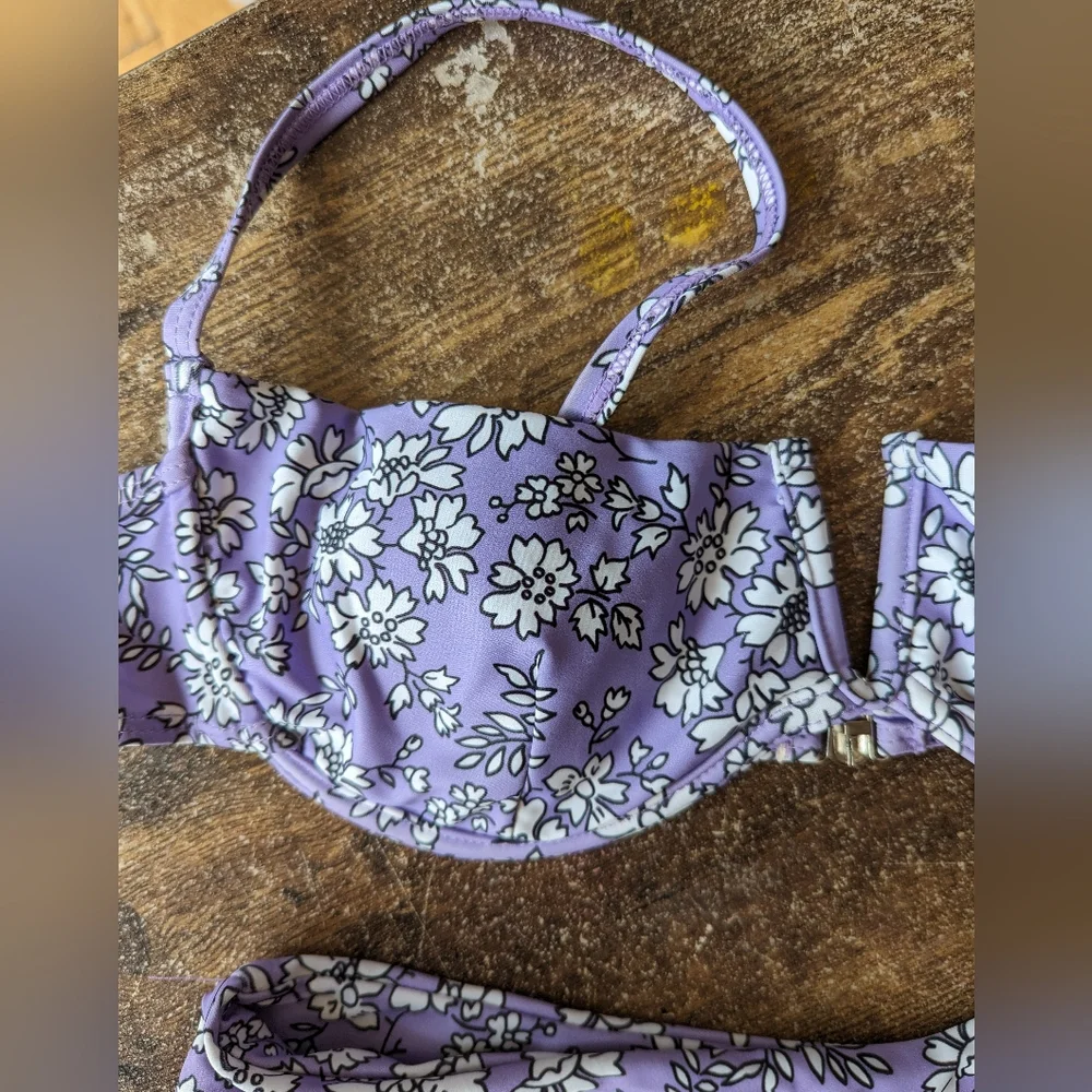 Floral Purple Bikini Set Shein Cheeky Large - Picture 2 of 6